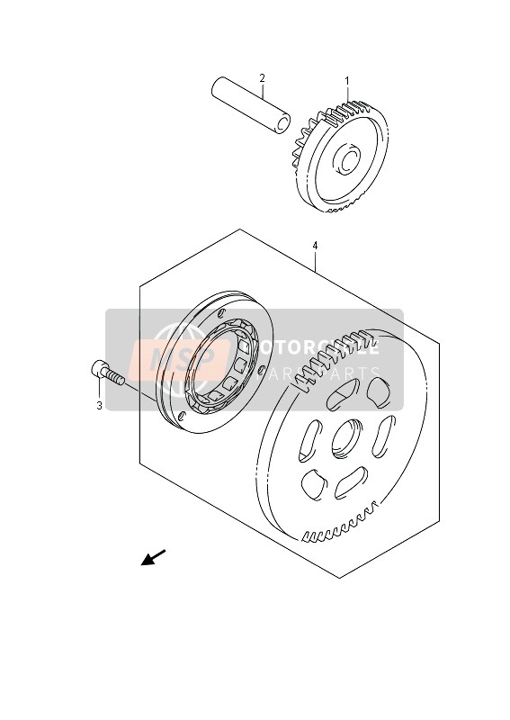 1261503H00, Pin, Starter Idle Gear, Suzuki, 0